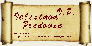 Velislava Predović vizit kartica